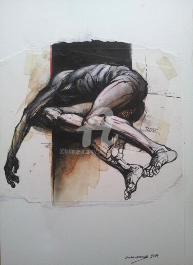 Disegno intitolato "CONTRECOLLE 42x30cm…" da Claude Duvauchelle, Opera d'arte originale, Inchiostro