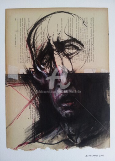 Disegno intitolato "PORTRAIT IMAGINAIRE…" da Claude Duvauchelle, Opera d'arte originale