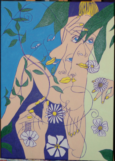 Maintes regards Peinture intitulée "Maintes regards" par Gilles Fouque, Œuvre d'art originale, Acrylique