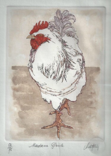 印花与版画 标题为“Madame Poule” 由André Colpin, 原创艺术品