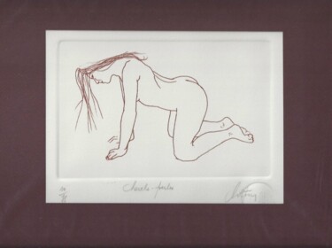 Printmaking titled "Cherche-perles" by André Colpin, Original Artwork, Etching