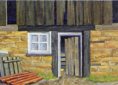 Ζωγραφική με τίτλο "barn-door-hastings-…" από Bob Hudson, Αυθεντικά έργα τέχνης
