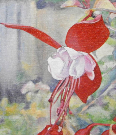 Ζωγραφική με τίτλο "fuschia-2.jpg" από Bob Hudson, Αυθεντικά έργα τέχνης, Λάδι