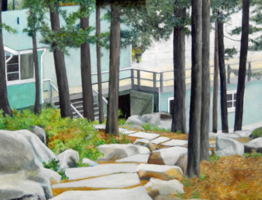 Painting titled "muskoka-cottage-i-2…" by Bob Hudson, Original Artwork, Oil