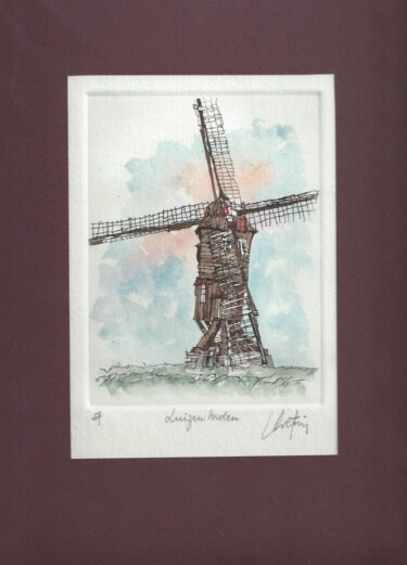 Printmaking titled "Luizenmolen - Ander…" by André Colpin, Original Artwork, Etching