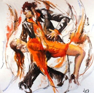 绘画 标题为“315 Tango de mouvem…” 由Jean-Luc Lopez, 原创艺术品, 墨
