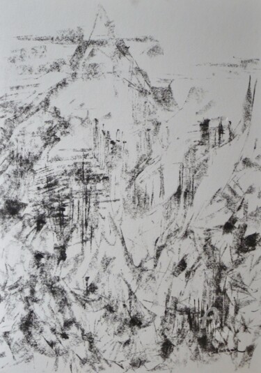 Dessin intitulée "paysage de l' insta…" par Patrick Jossier, Œuvre d'art originale, Fusain