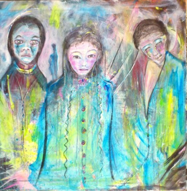 Peinture intitulée "Des-trois-que-j-ai-…" par Bruno Briatte, Œuvre d'art originale, Acrylique Monté sur Châssis en bois