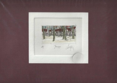 Printmaking titled "Brugge - Begijnhof…" by André Colpin, Original Artwork, Etching