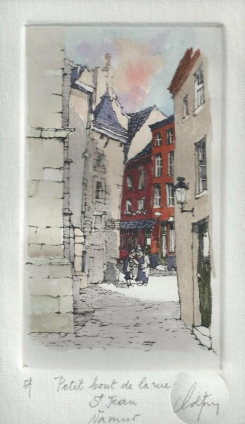 Printmaking titled "Namur petit bout de…" by André Colpin, Original Artwork, Etching