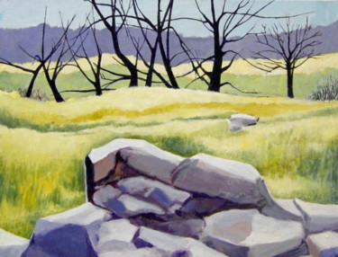 Ζωγραφική με τίτλο "rocks-whytock-prope…" από Bob Hudson, Αυθεντικά έργα τέχνης, Λάδι