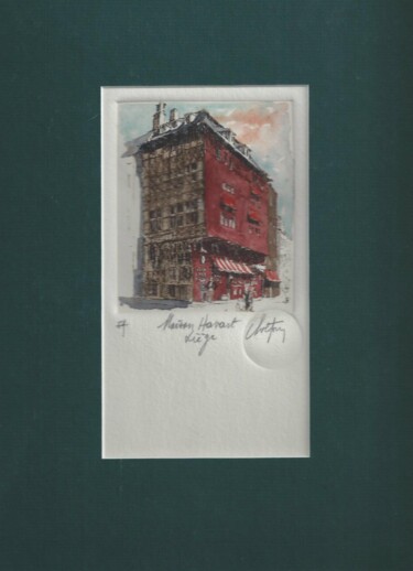 Printmaking titled "Liège - Maison Hava…" by André Colpin, Original Artwork, Etching