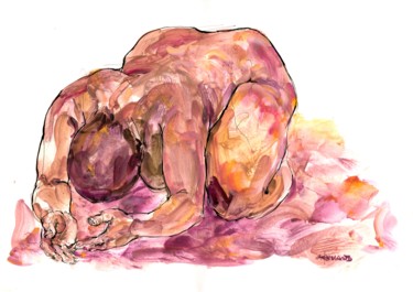 Peinture intitulée "A4 2015 oct 12" par Christian Rolland, Œuvre d'art originale, Gouache