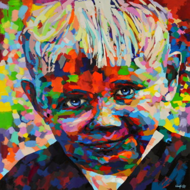 Schilderij getiteld "Rudi" door Rudolf Rox, Origineel Kunstwerk, Acryl