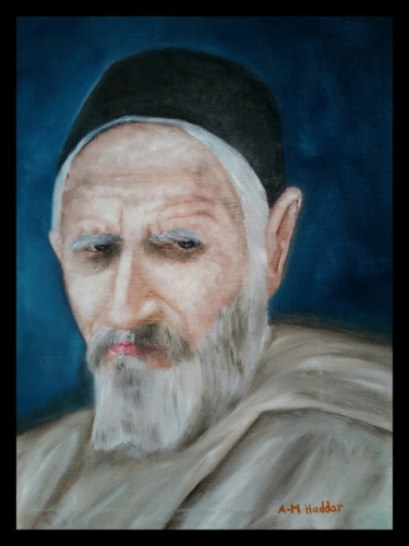 Картина под названием "le poète de la kaby…" - Abdelmadjid Haddar, Подлинное произведение искусства