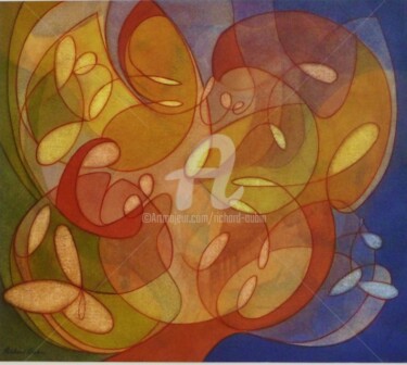 Peinture intitulée "Scintillement autom…" par Richard Aubin, Œuvre d'art originale, Aquarelle