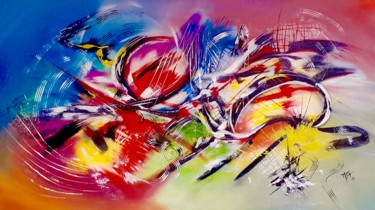 Peinture intitulée ""Pensées"" par Mata, Œuvre d'art originale, Acrylique