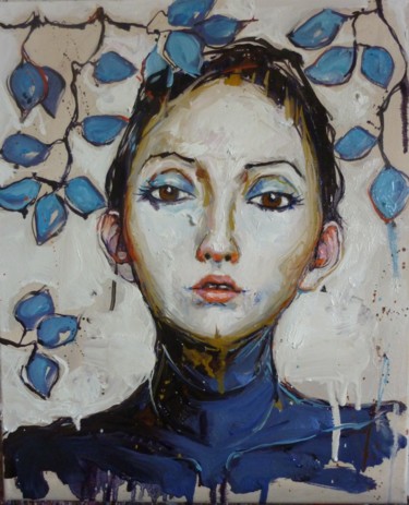 Peinture intitulée "tête" par Catherine Cornec, Œuvre d'art originale, Huile