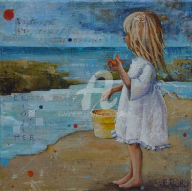 Schilderij getiteld "etoile de mer IV" door Nathalie Pouillault Boyaval, Origineel Kunstwerk