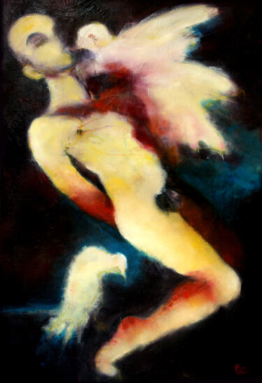 Peinture intitulée "L'EXPIATION" par Dov Melloul, Œuvre d'art originale, Huile