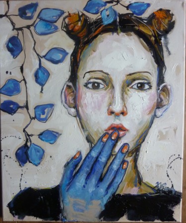 Peinture intitulée "tête" par Catherine Cornec, Œuvre d'art originale, Huile