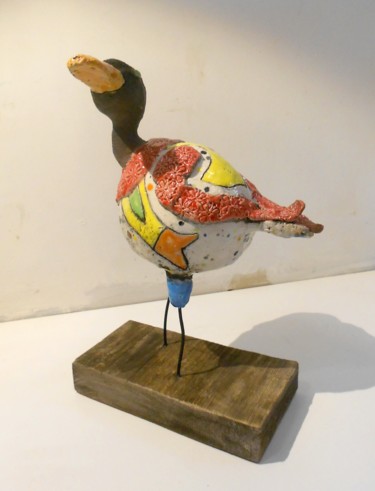 제목이 "Le canard tacheté b…"인 조형물 Armelle Colombier로, 원작, 도예