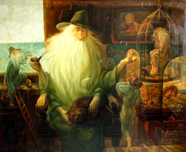 Schilderij getiteld "Сон о мыльных пузыр…" door Aleksei Avakumov, Origineel Kunstwerk, Olie
