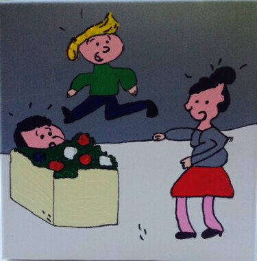 Painting titled "Les petits piétons" by Marie Estepa, Original Artwork, Acrylic
