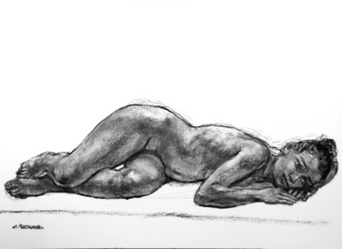 Dessin intitulée "fusain 2015 1" par Christian Rolland, Œuvre d'art originale, Fusain