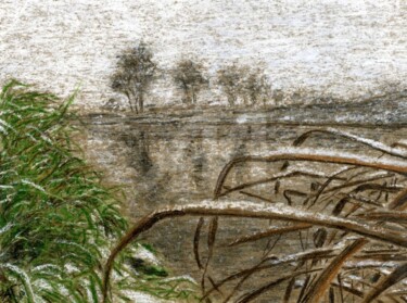 Painting titled "Первый снег." by Andrei Gudkov, Original Artwork, Pastel