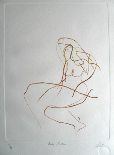 Printmaking titled "Marie Matin" by André Colpin, Original Artwork, Etching