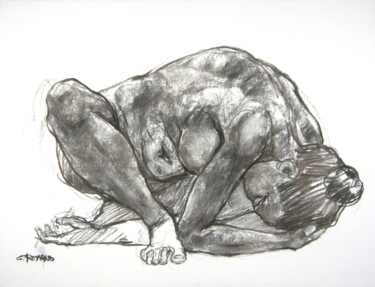 Dessin intitulée "fusain 2015 - 12" par Christian Rolland, Œuvre d'art originale, Fusain