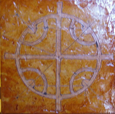 Peinture intitulée "Labyrinthe celte" par André Colpin, Œuvre d'art originale, Huile