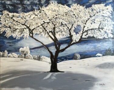Peinture intitulée "Arbre majestueux so…" par Christelle Cottrelle, Œuvre d'art originale, Acrylique Monté sur Châssis en bo…