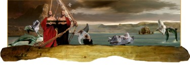 "DIVINE METAMORFOSI" 2009 - CASTORE E POLLUCE APPRODANO ALLA BAIA DELLE SIRENE - Painting titled ""DIVINE METAMORFOSI…" by Costantino Di Renzo, Original Artwork, Oil