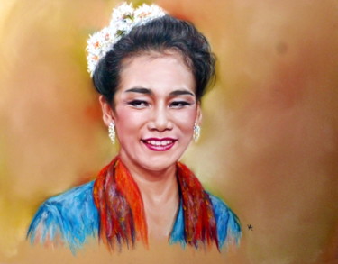 MALAISIENNE Peinture intitulée "MALAISIENNE" par Yva Arvis, Œuvre d'art originale, Pastel