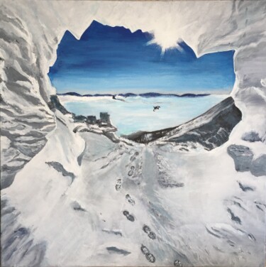 Peinture intitulée "Beauté de glace" par Christelle Cottrelle, Œuvre d'art originale, Acrylique Monté sur Châssis en bois