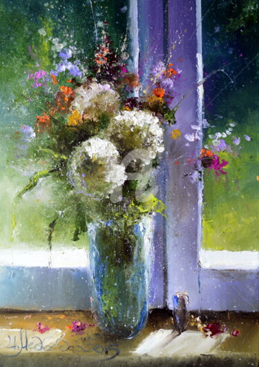 Pittura intitolato "Bouquet" da Igor Medvedev, Opera d'arte originale, Olio