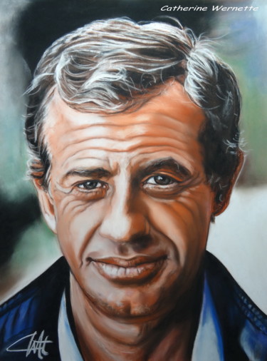 제목이 "BELMONDO"인 그림 Catherine Wernette로, 원작, 파스텔