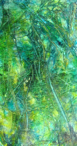 Peinture intitulée "Sillage de la Fée V…" par Nathalie Villate-Lafontaine, Œuvre d'art originale, Encre