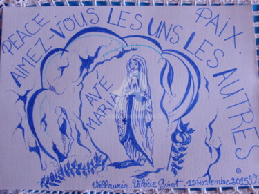 Dessin intitulée "AIMEZ - VOUS LES UN…" par Valerie Guiot, Œuvre d'art originale, Autre