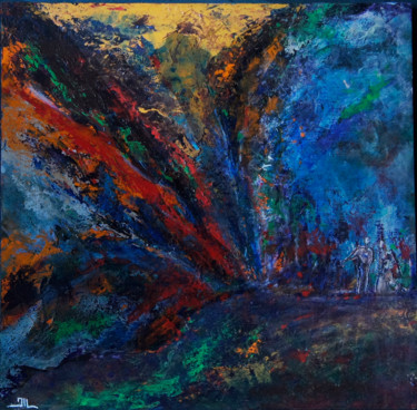 Inscouciance nomade (peinture) 绘画 标题为“Inscouciance nomade…” 由Jean-Luc Lacroix (JL LACROIX), 原创艺术品, 丙烯 安装在木板上