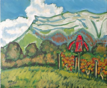 Vignes en Savoie Peinture intitulée "Vignes en Savoie" par Nicolas Cavuoto, Œuvre d'art originale, Huile