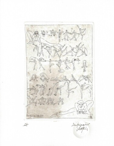 Printmaking titled "Chorégraphie Angéla…" by André Colpin, Original Artwork, Etching