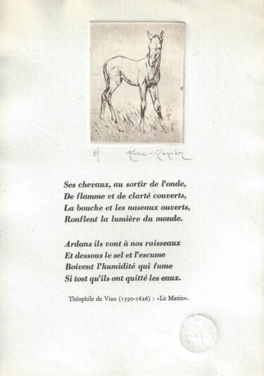 Printmaking titled ""Poulain" de Marc-R…" by André Colpin, Original Artwork, Etching