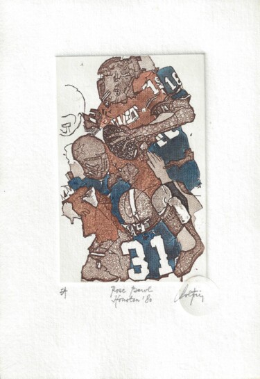 Printmaking titled "Rose Bowl Houston a…" by André Colpin, Original Artwork, Etching
