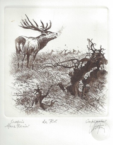 Gravures & estampes intitulée ""Le Roi" de Marc Ré…" par André Colpin, Œuvre d'art originale, Eau-forte