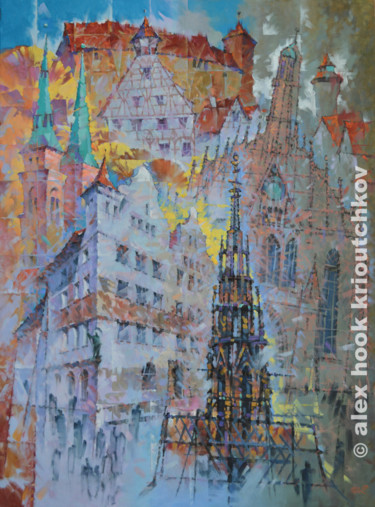 Nurenberg III 绘画 标题为“Nurenberg III” 由Alex Hook Krioutchkov, 原创艺术品, 油 安装在木质担架架上