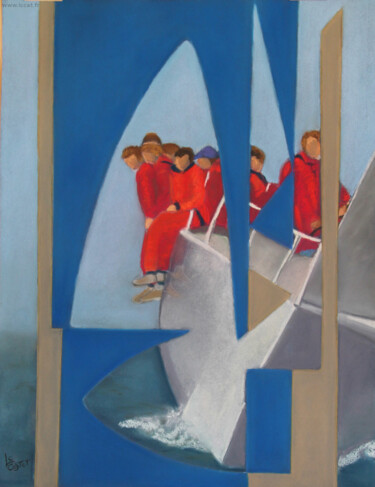 Peinture intitulée "Admiral's Cup" par Catherine Costet (Lccat), Œuvre d'art originale, Pastel
