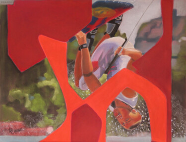 Kitesurf Peinture intitulée "Kitesurf" par Catherine Costet (Lccat), Œuvre d'art originale, Pastel